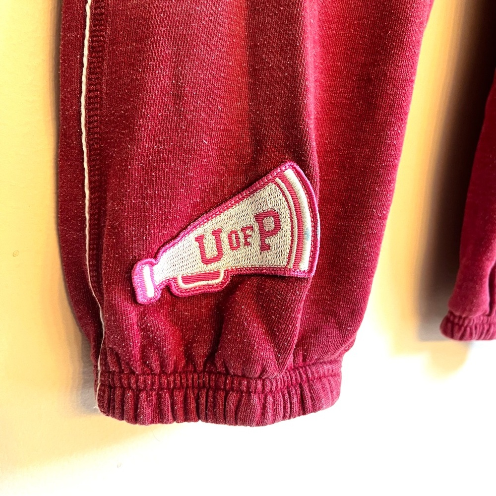 RARE Vintage PINK Joggers Faded Red with Patches and White Piping Size M - Picture 5 of 12